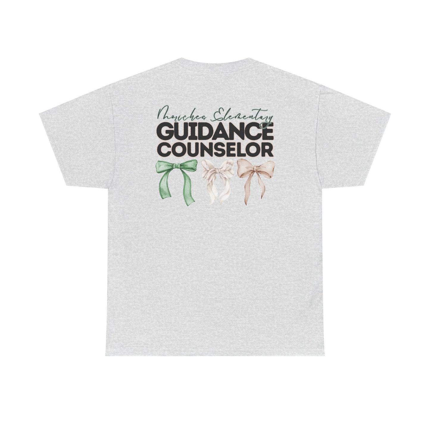 Moriches Guidance Counselor and Bows- Unisex Heavy Cotton Tee with Bow Design
