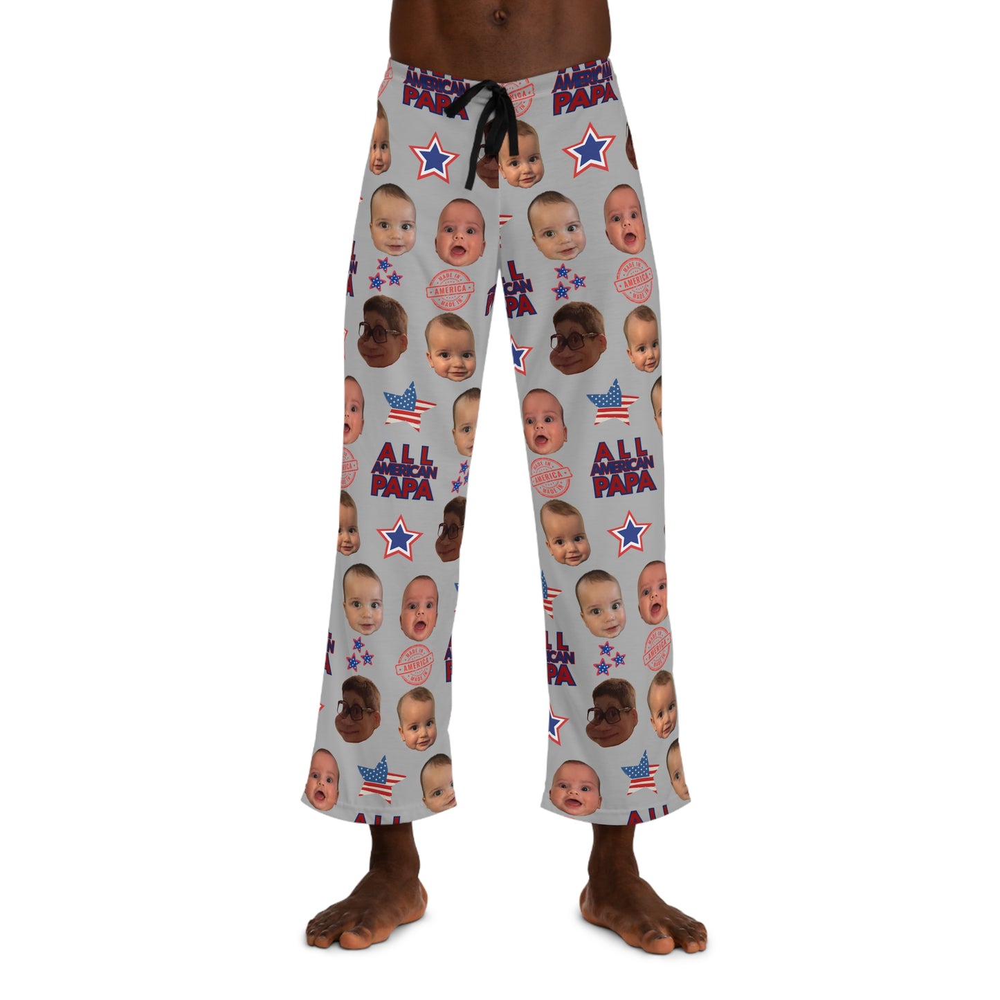 Alyssa- Personalized- Funny Baby Faces Men's Pajama Pants, Cute Sleepwear, Unique Gift for Dads