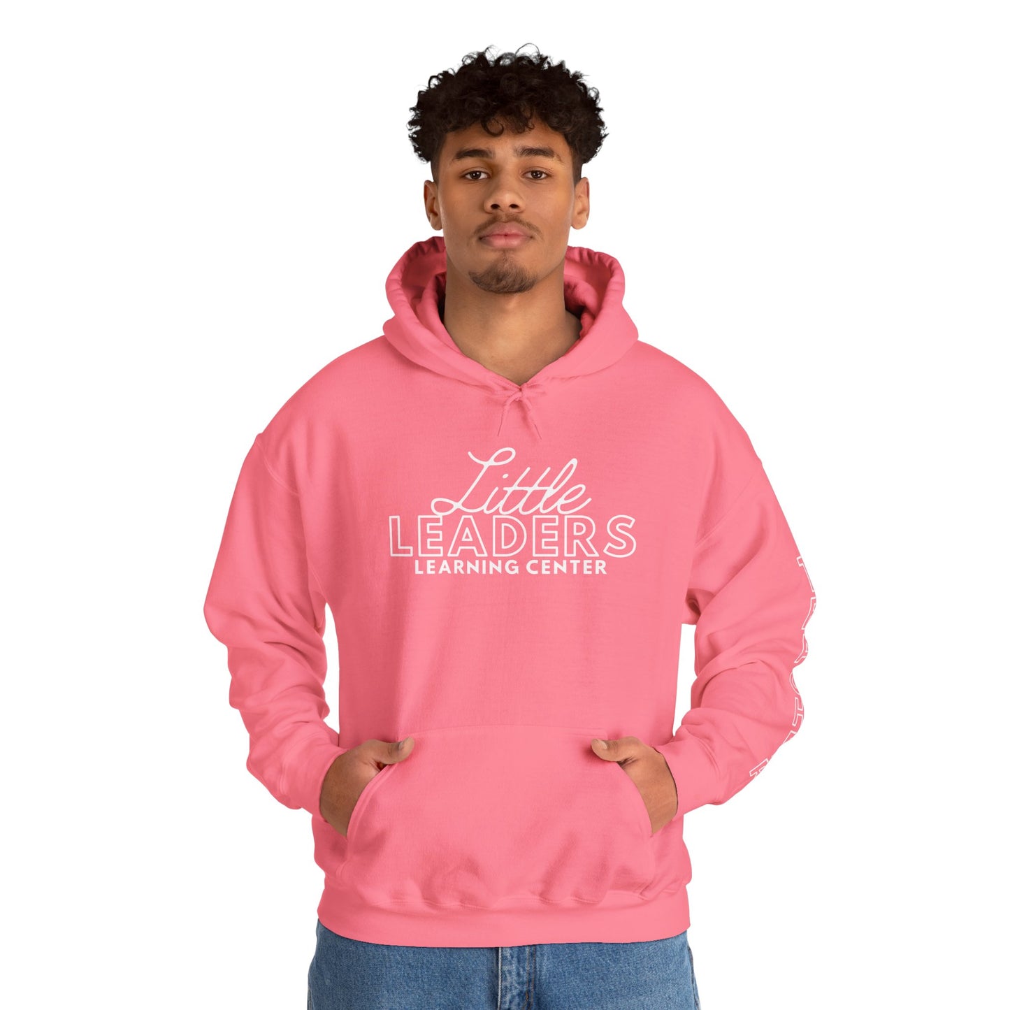 Little Leaders Teacher Simple Design Hoodie w/ Teacher on Sleeve - Cozy Unisex Sweatshirt