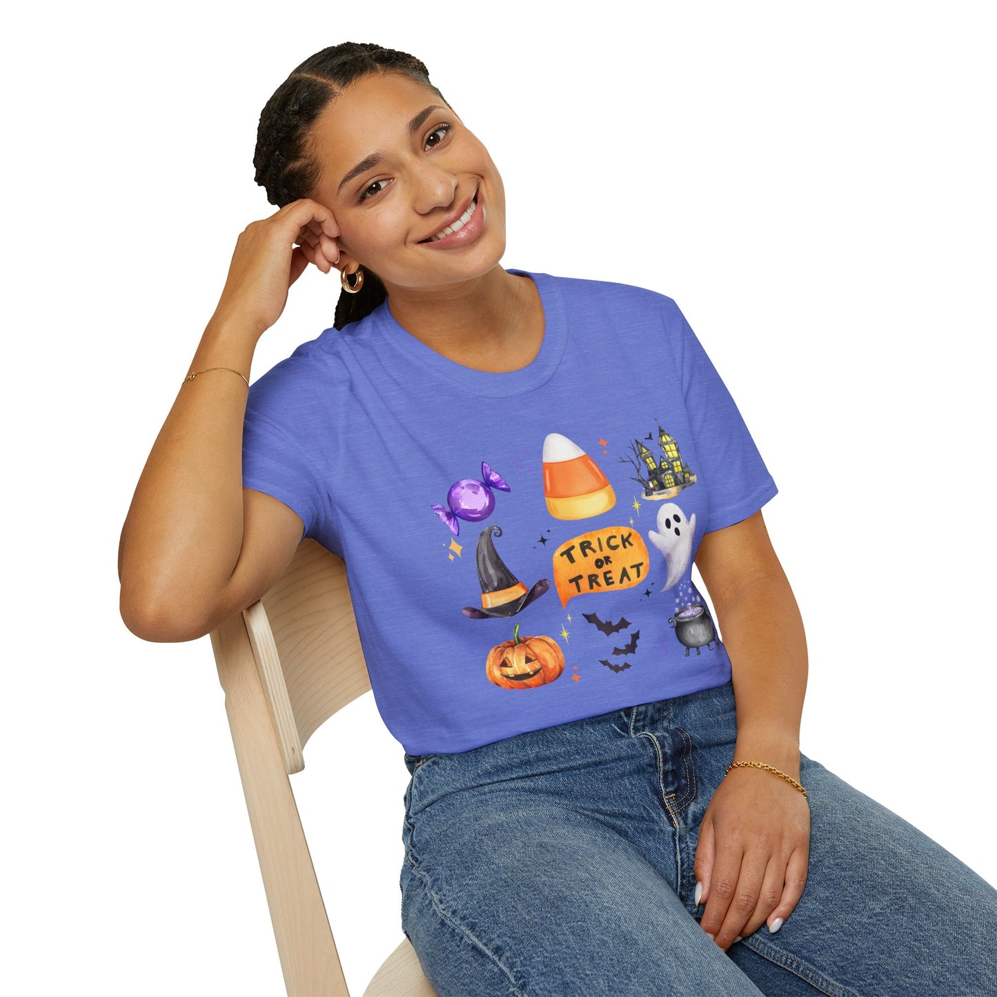 Halloween- Trick or Treat Themed T-Shirt- Unisex Softstlye