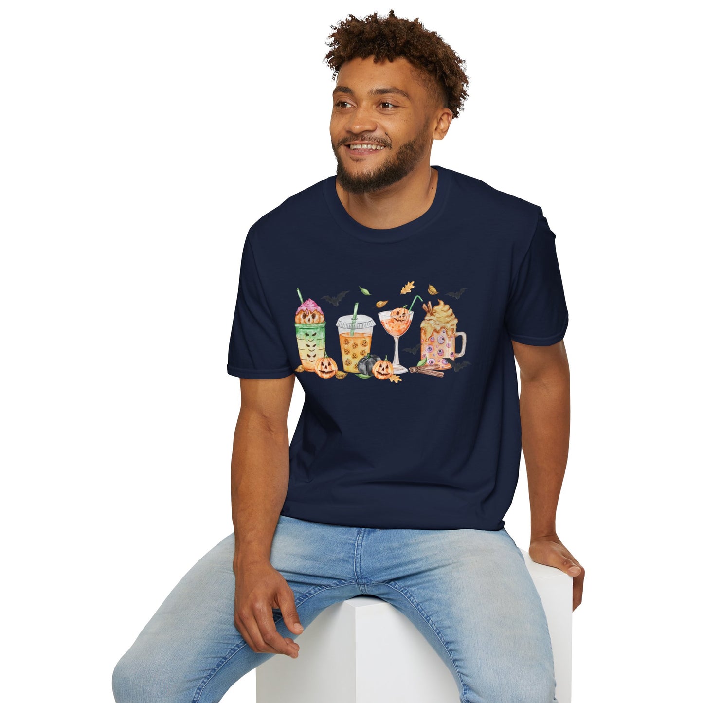 Halloween Beverage Themed T-Shirt- Unisex Softstlye