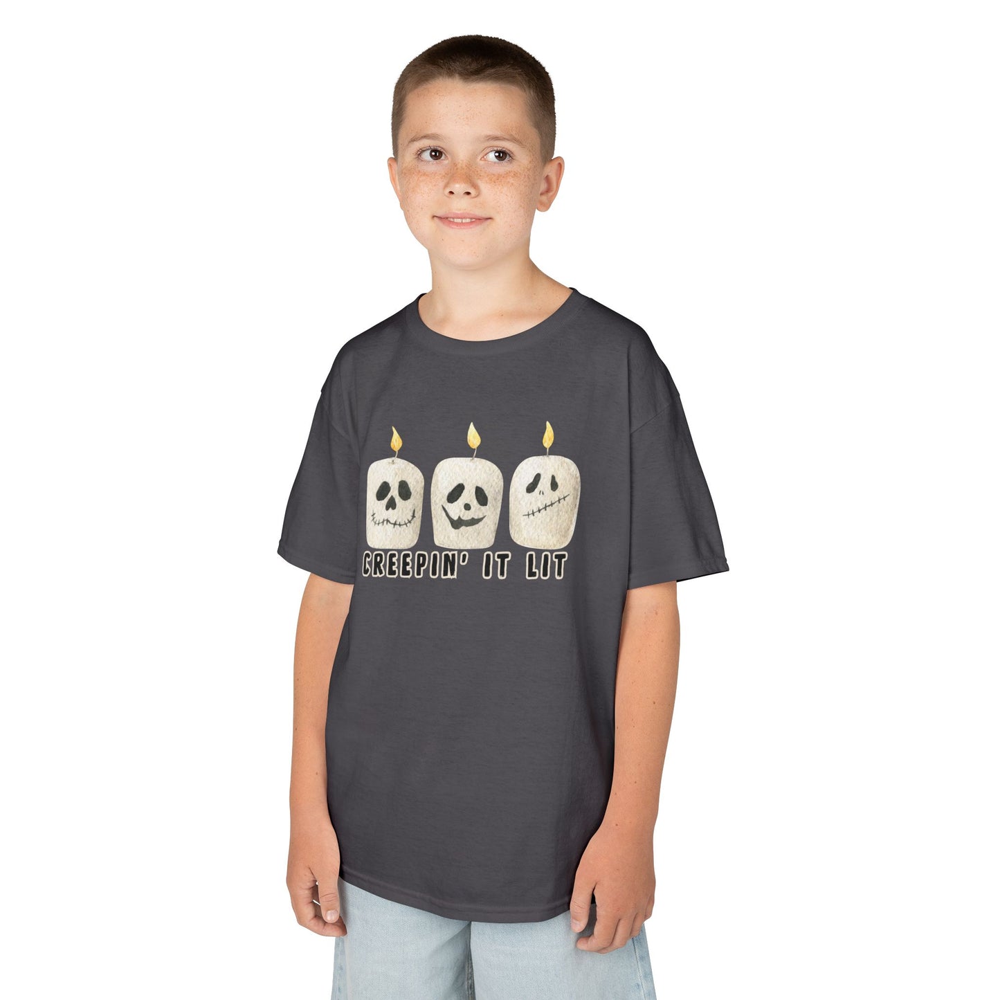 Creepin' It Lit Kids Tee, Halloween Shirt for Kids