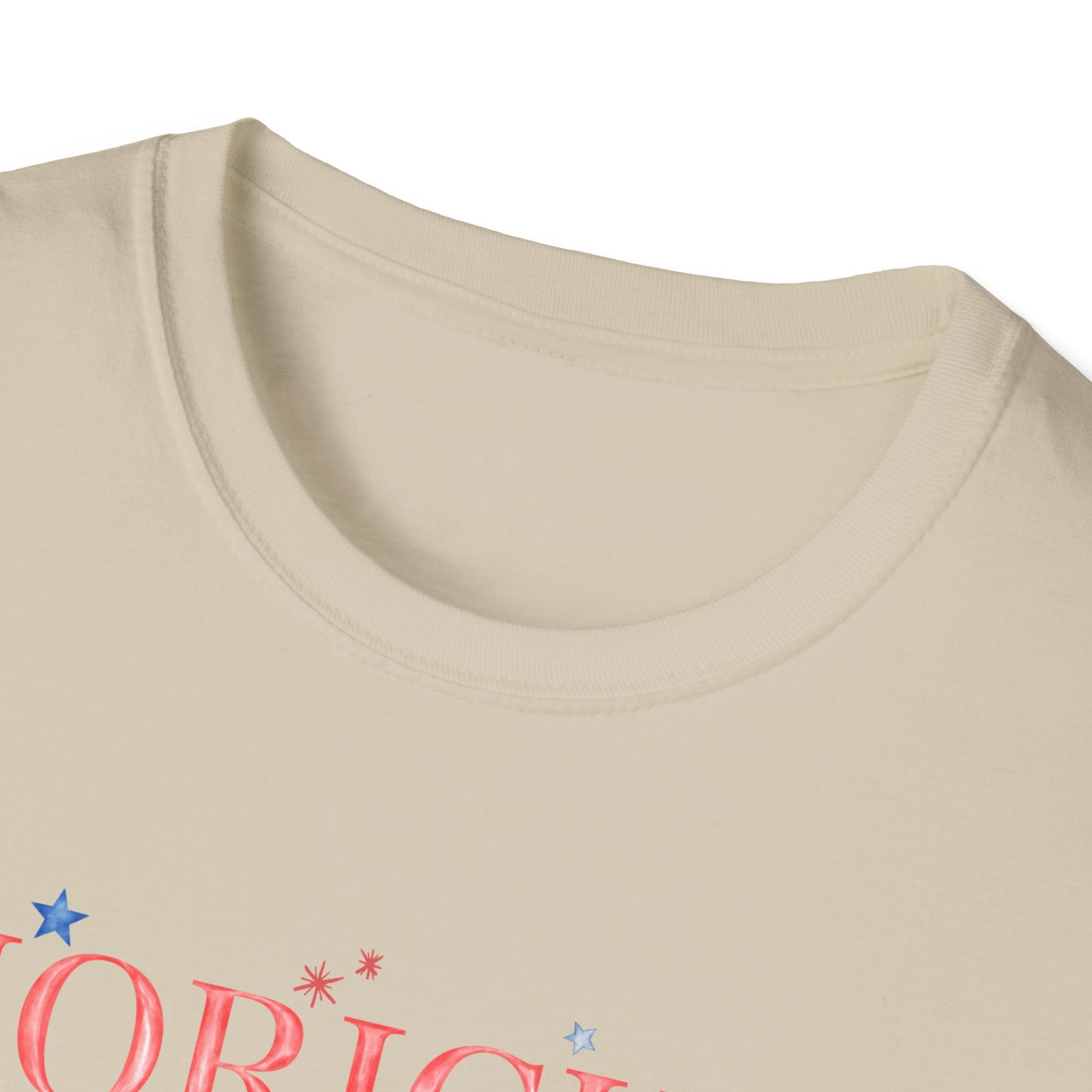 Flag Day Unisex Softstyle T-Shirt with Morichesee Shines Bright in Stars + Stripes Design- Holiday