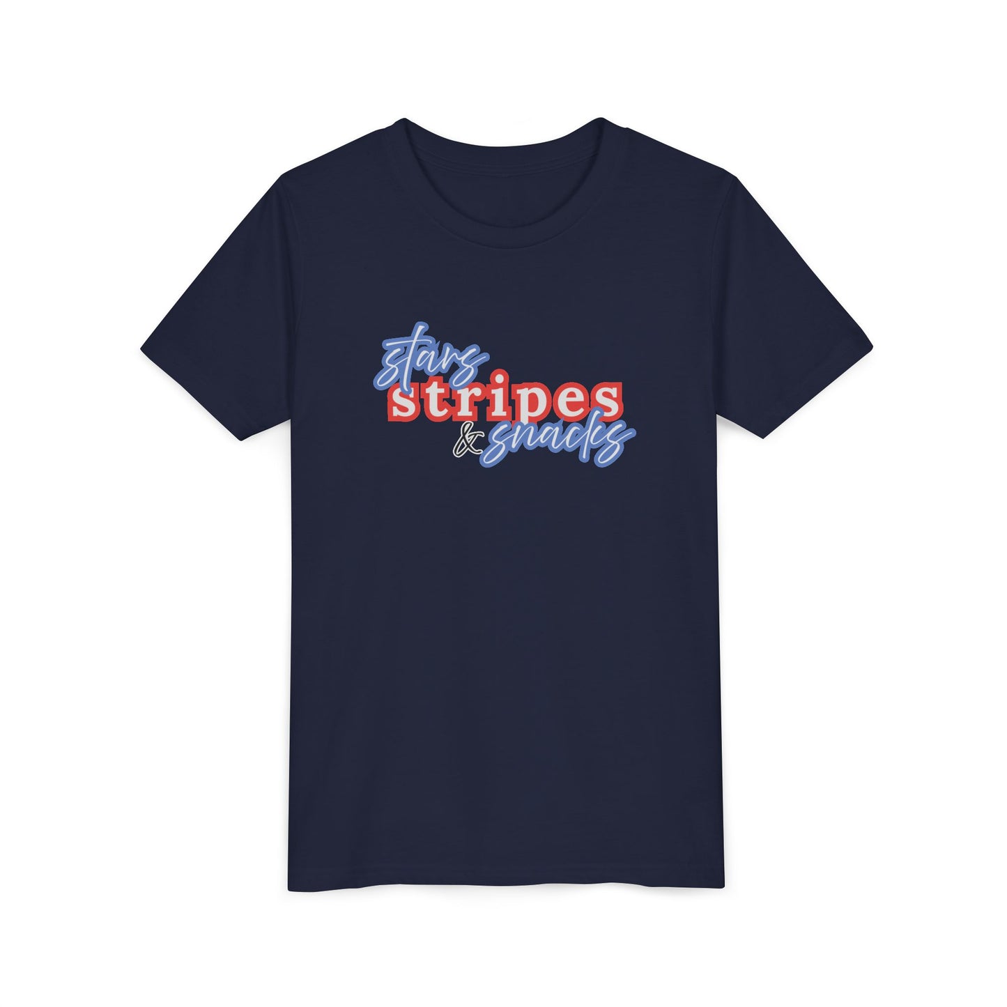 Stars, Stripes & Snacks Youth Tee for Kids, USA - Kids Short Sleeve Shirt, Holiday Mini