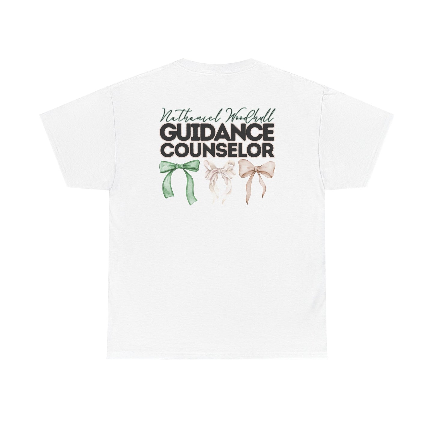 Woodhull Guidance Counselor and Bows- Unisex Heavy Cotton Tee with Bow Design