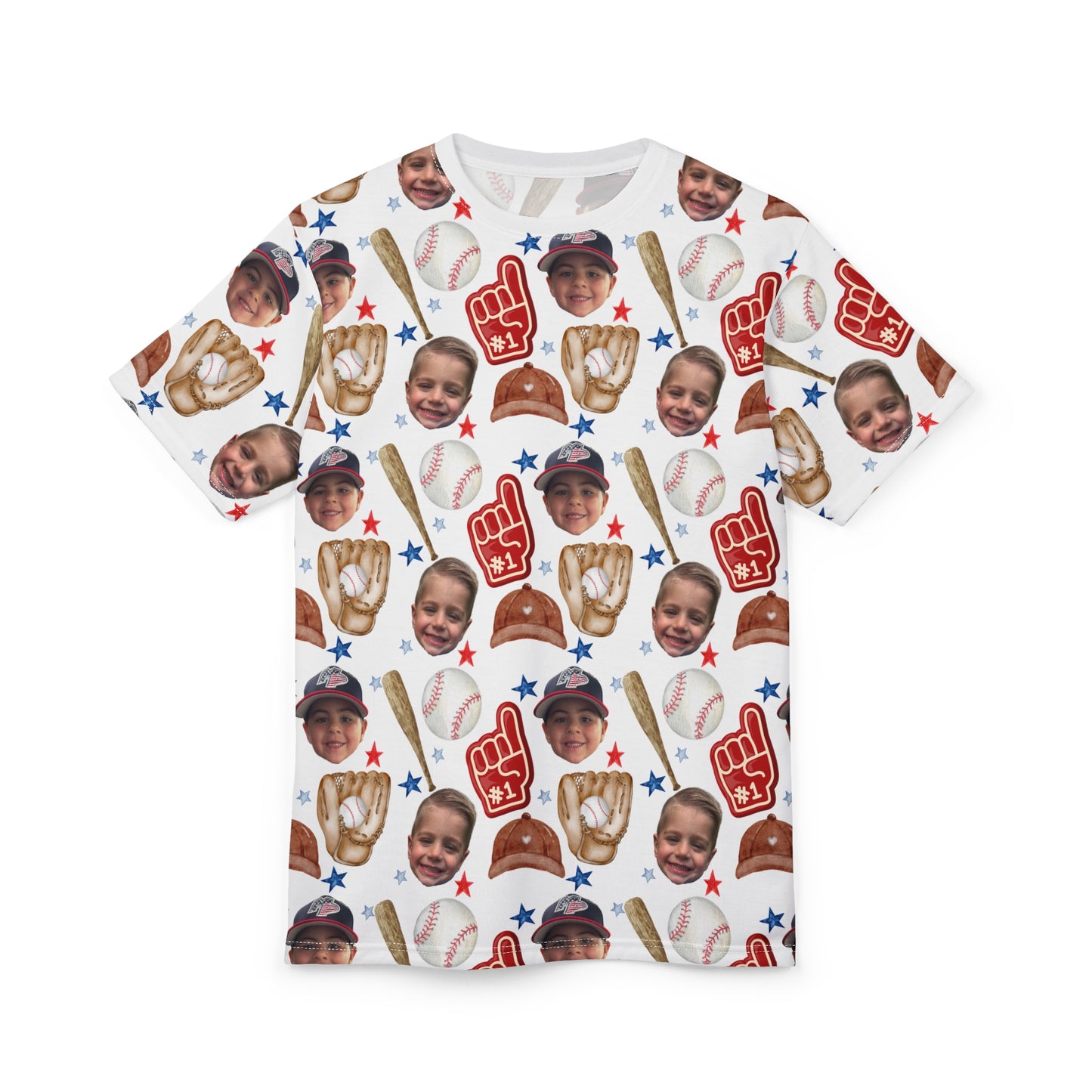 Copy of Fatherhood- Baseball Custom Face- Unisex Cut & Sew Tee (AOP)