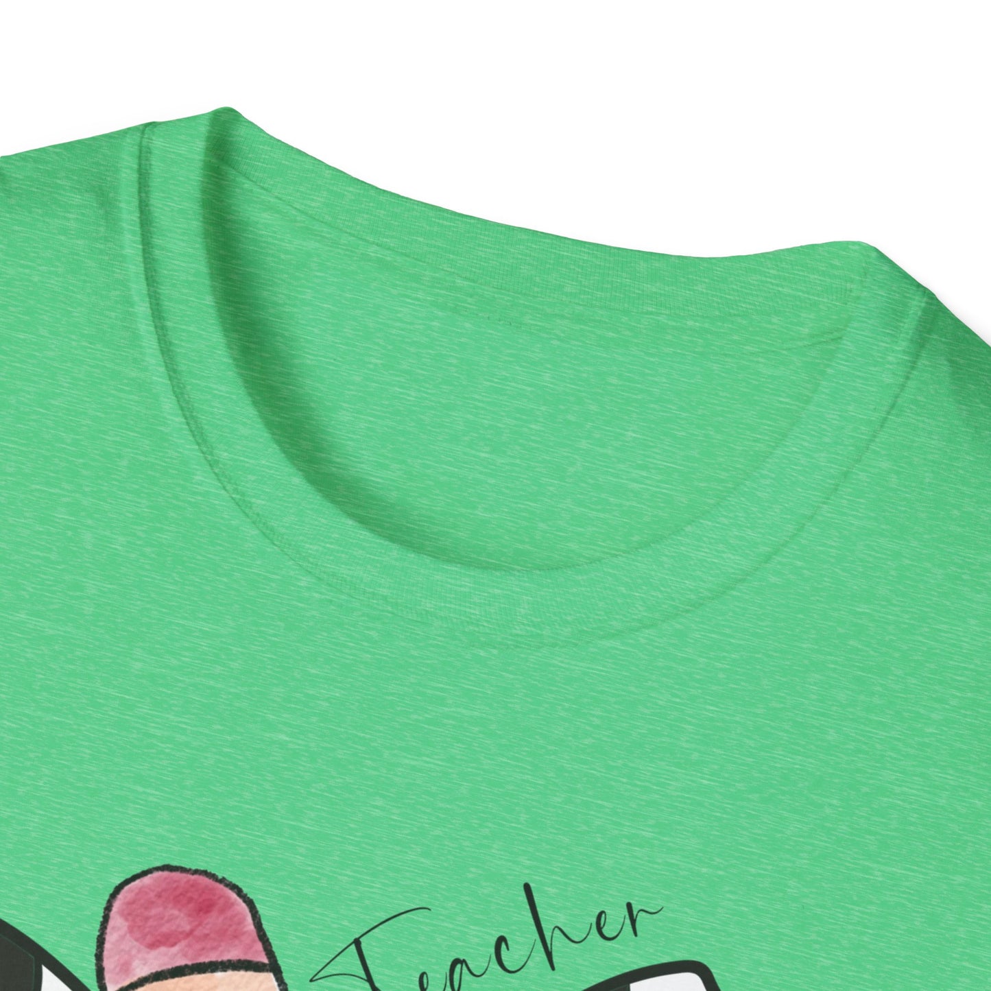 Checkered Bow + Pencil- Teacher Tee- Softstyle Unisex Tee