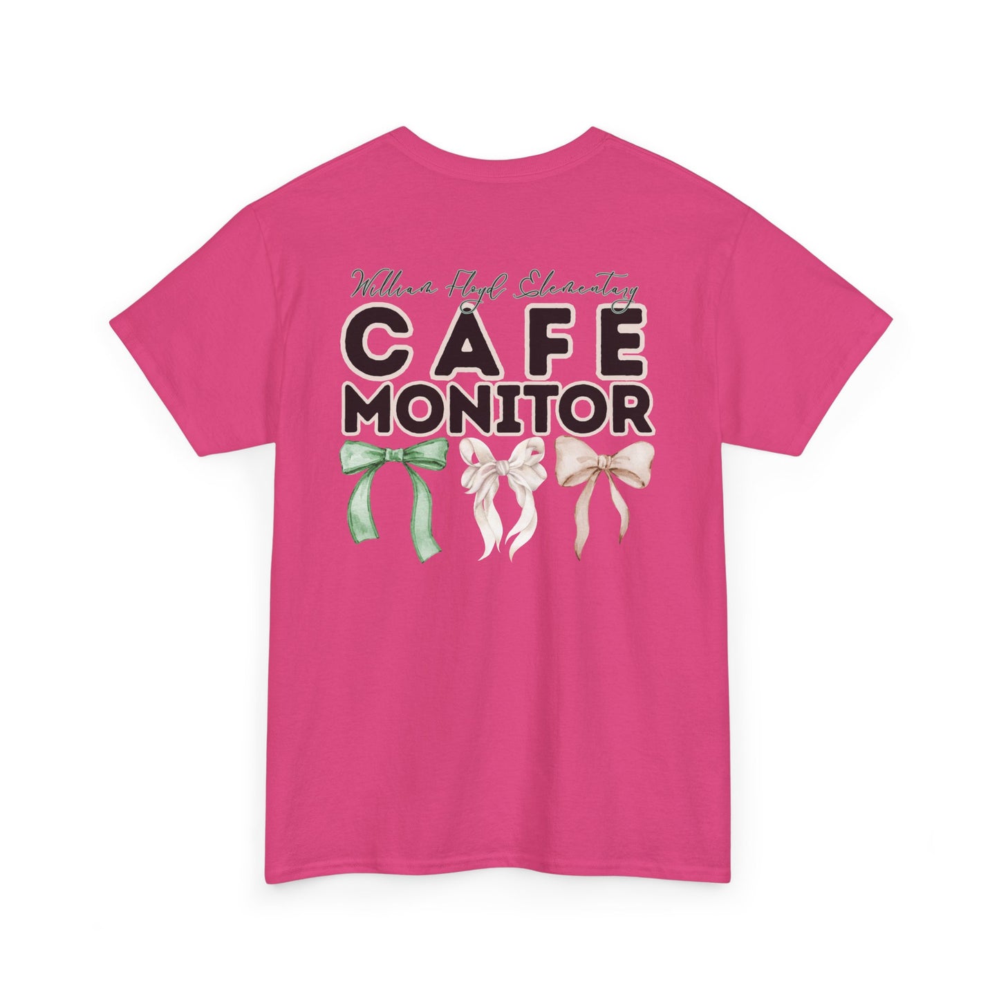 WFE Cafe Monitor and Bows- Unisex Heavy Cotton Tee with Bow Design