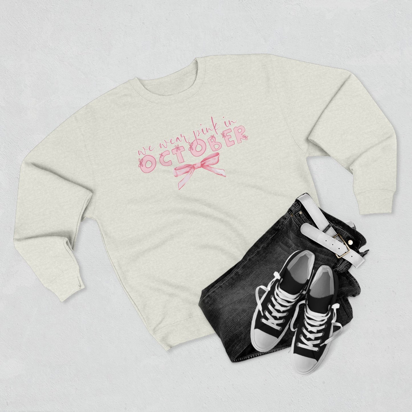 We Wear Pink in October- Awareness Unisex Crewneck Sweatshirt