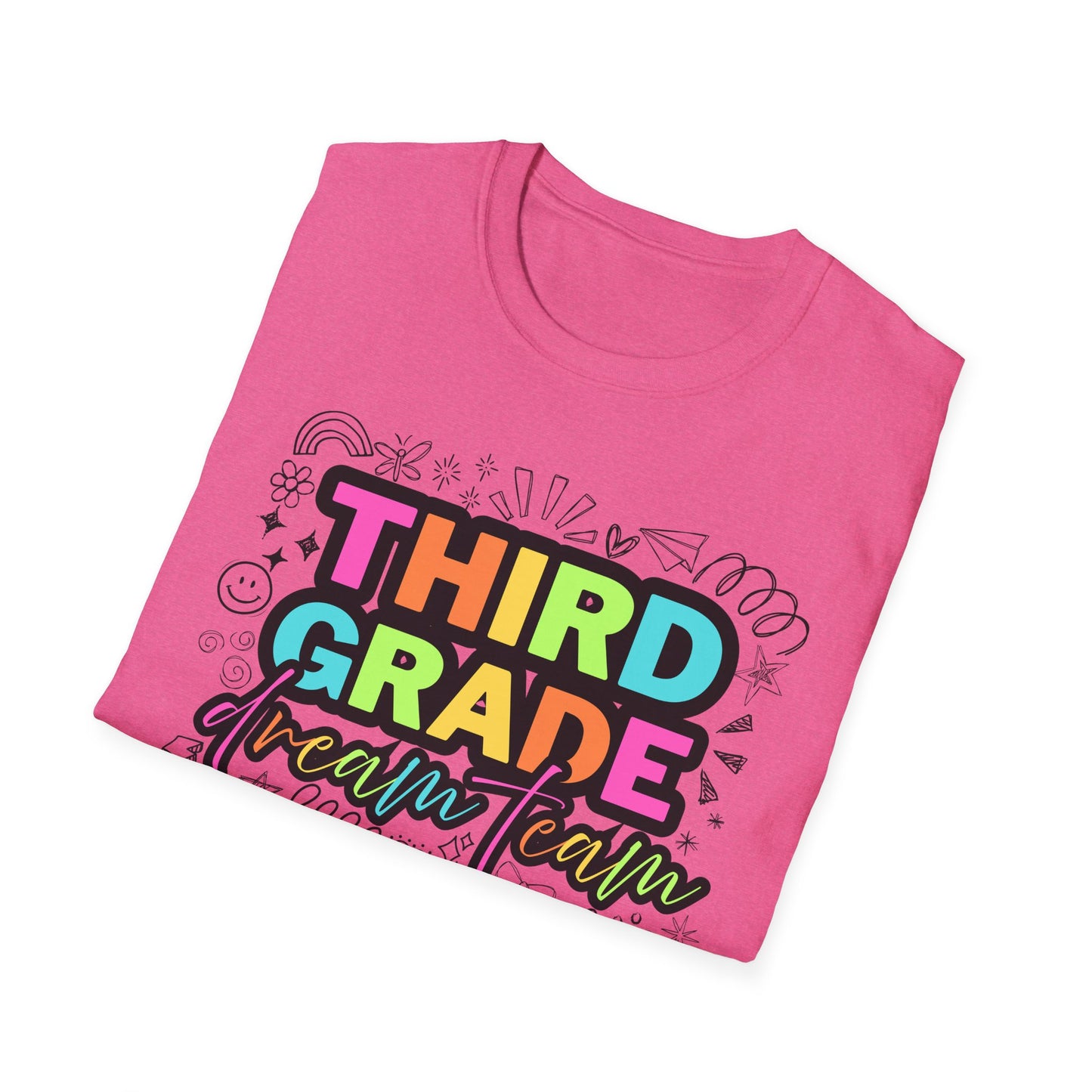 Dream Team- 3rd Grade- Unisex Softstyle T-Shirt- Teacher Life