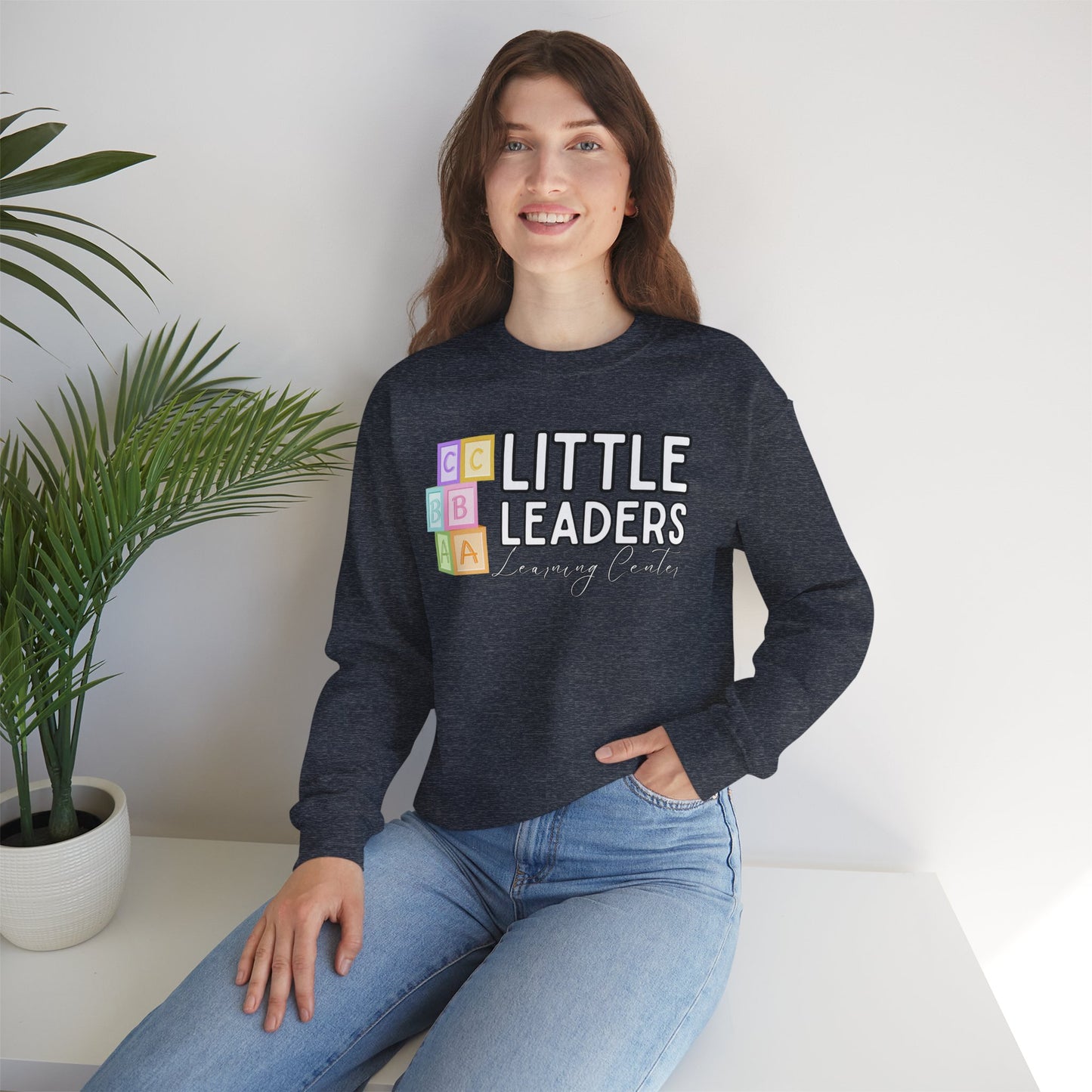 Little Leaders w/ Blocks Crewneck Unisex Sweatshirt