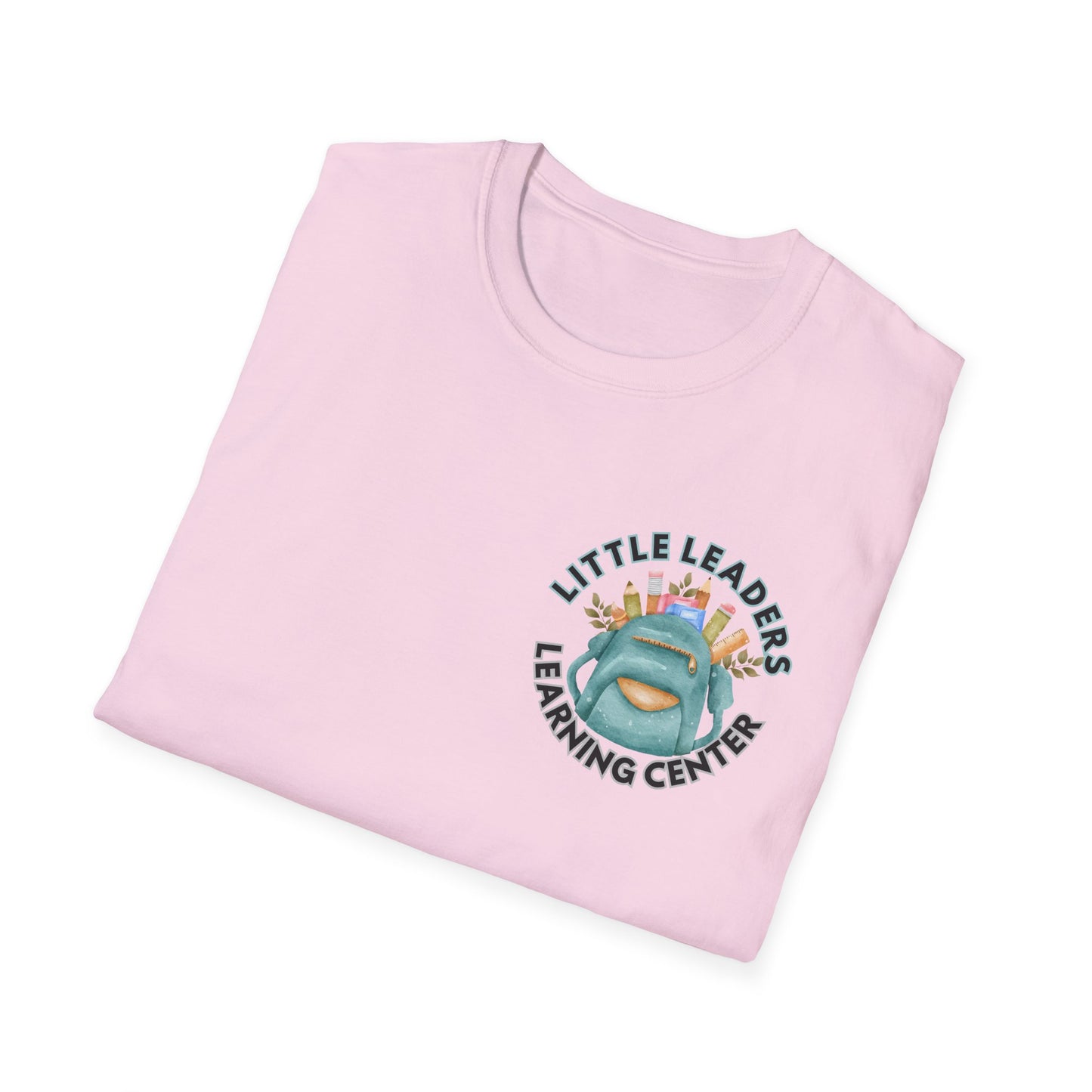 Little Leaders Teacher w/ Backpack Design Unisex Softstyle T-Shirt