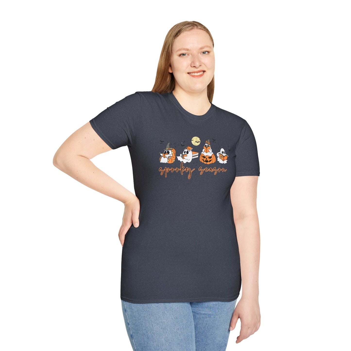 Reading Ghosts- Spooky Season, Unisex Softstyle Tee