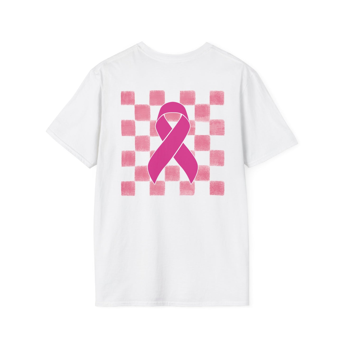 Checkered Pink Ribbon Awareness T-Shirt | Softstyle Tee