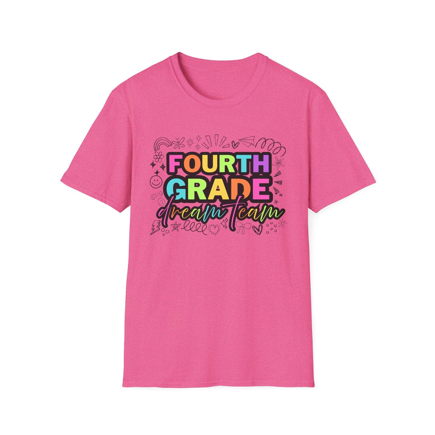 Dream Team- 4th Grade- Unisex Softstyle T-Shirt- Teacher Life