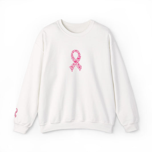 Embroidered Pink Ribbon Awareness Sweatshirt - Cozy Unisex Crewneck