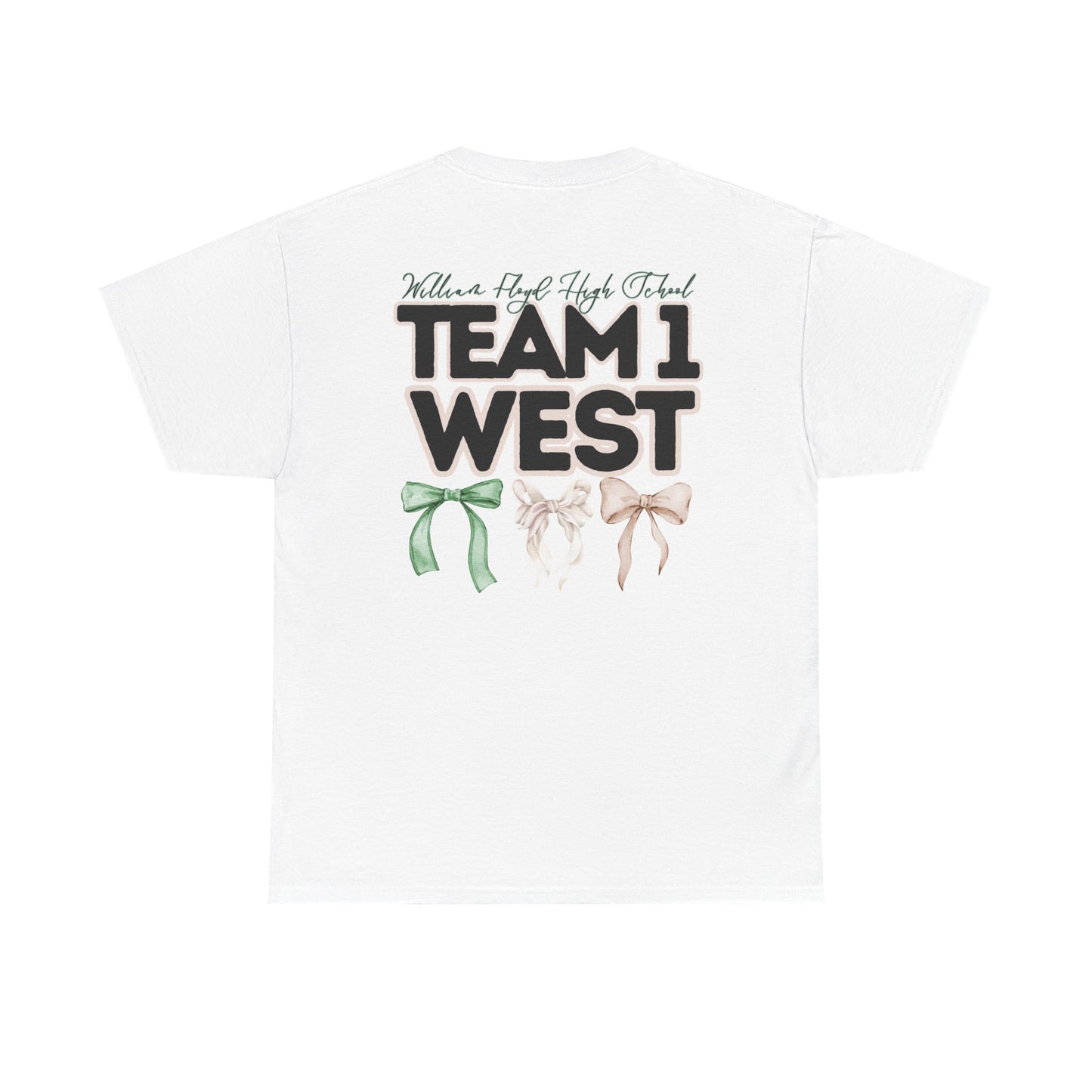 WFHS- TEAM 1 WEST- Floyd Teacher and Bows- Unisex Heavy Cotton Tee with Bow Design