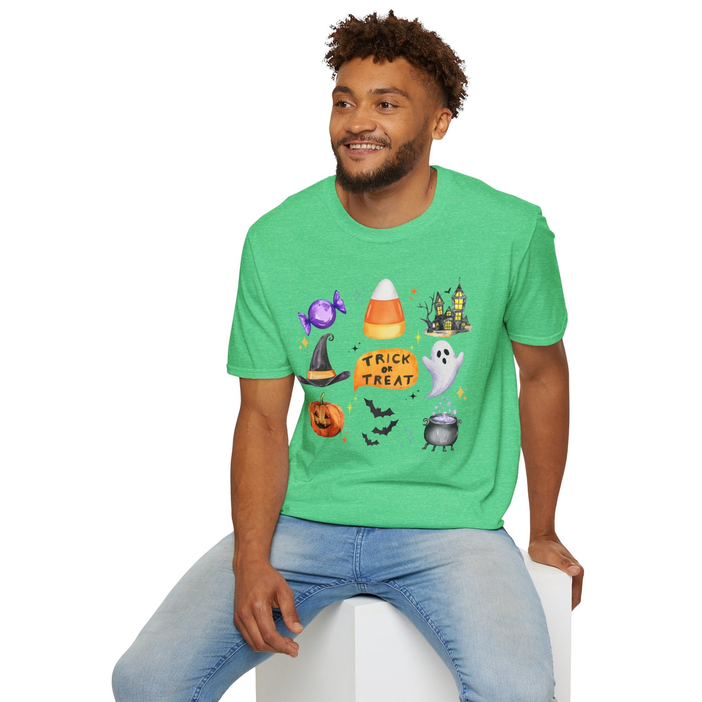 Halloween- Trick or Treat Themed T-Shirt- Unisex Softstlye