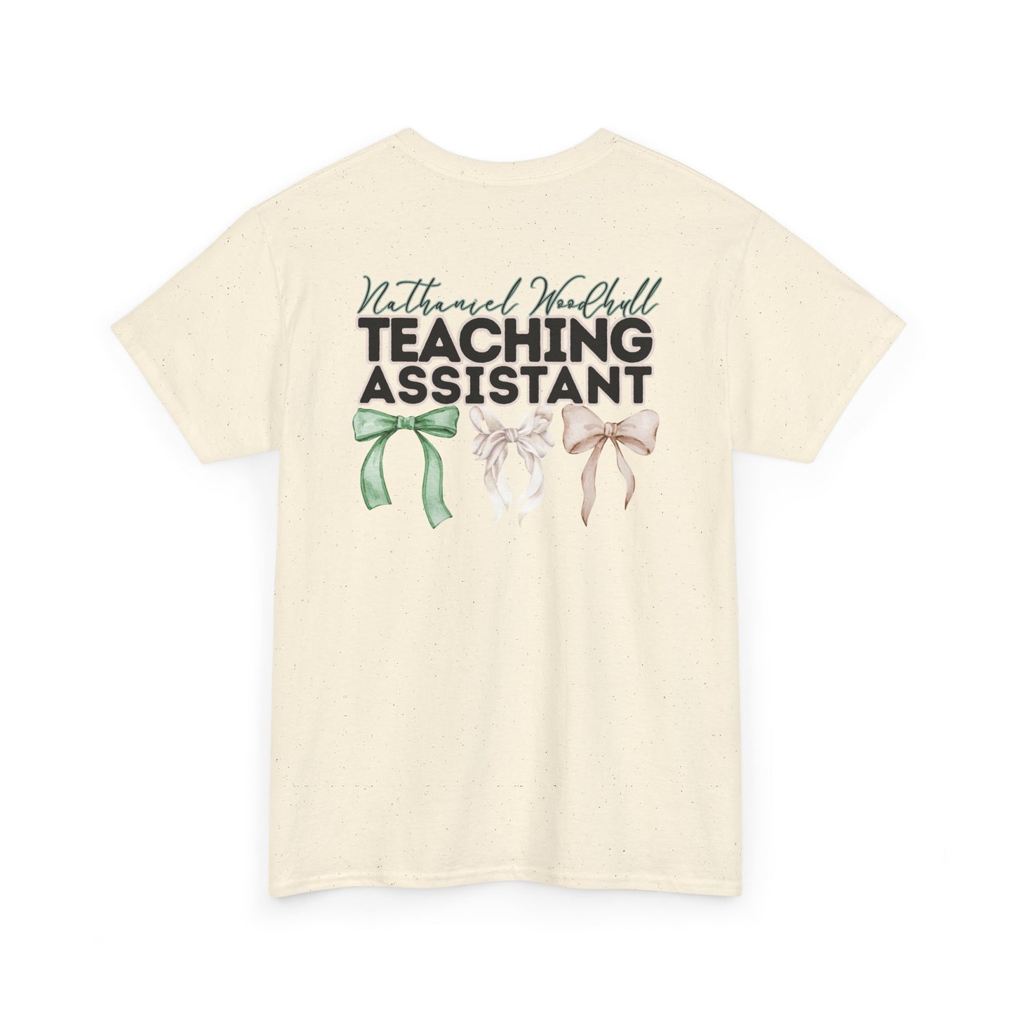 Woodhull Teaching Assistant and Bows- Unisex Heavy Cotton Tee with Bow Design