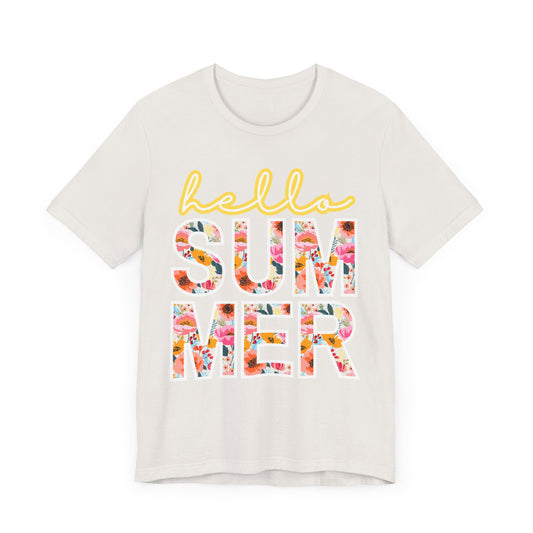 Hello Summer Tee, Summer Shirt, Unisex T-Shirt, Vacation Apparel, Gift for Beach Lovers
