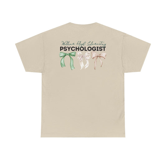 WFE Psychologist and Bows- Unisex Heavy Cotton Tee with Bow Design
