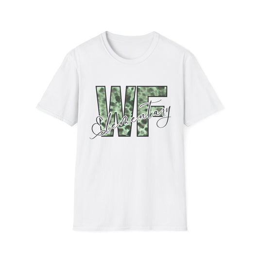 Tie Dye WFE Stylish Unisex Softstyle T-Shirt with WF Elementary Design