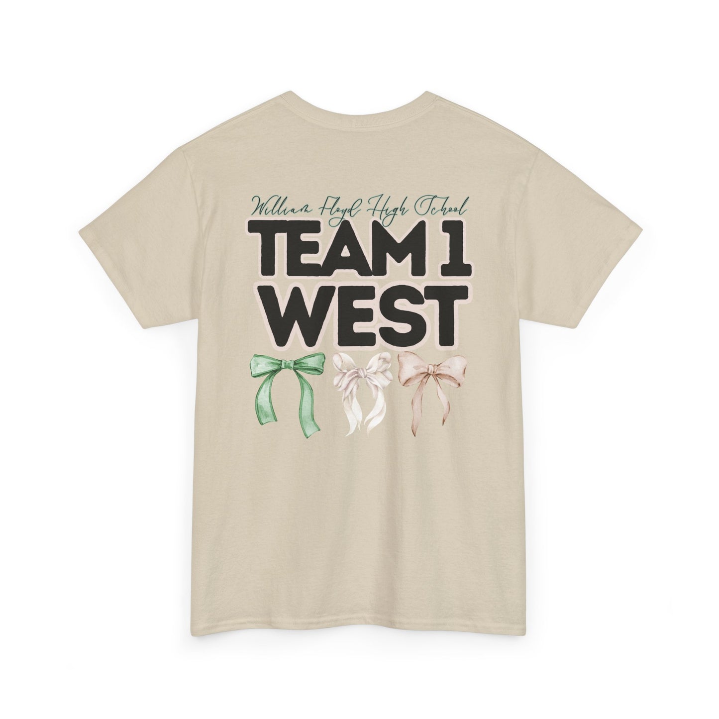 WFHS- TEAM 1 WEST- Floyd Teacher and Bows- Unisex Heavy Cotton Tee with Bow Design