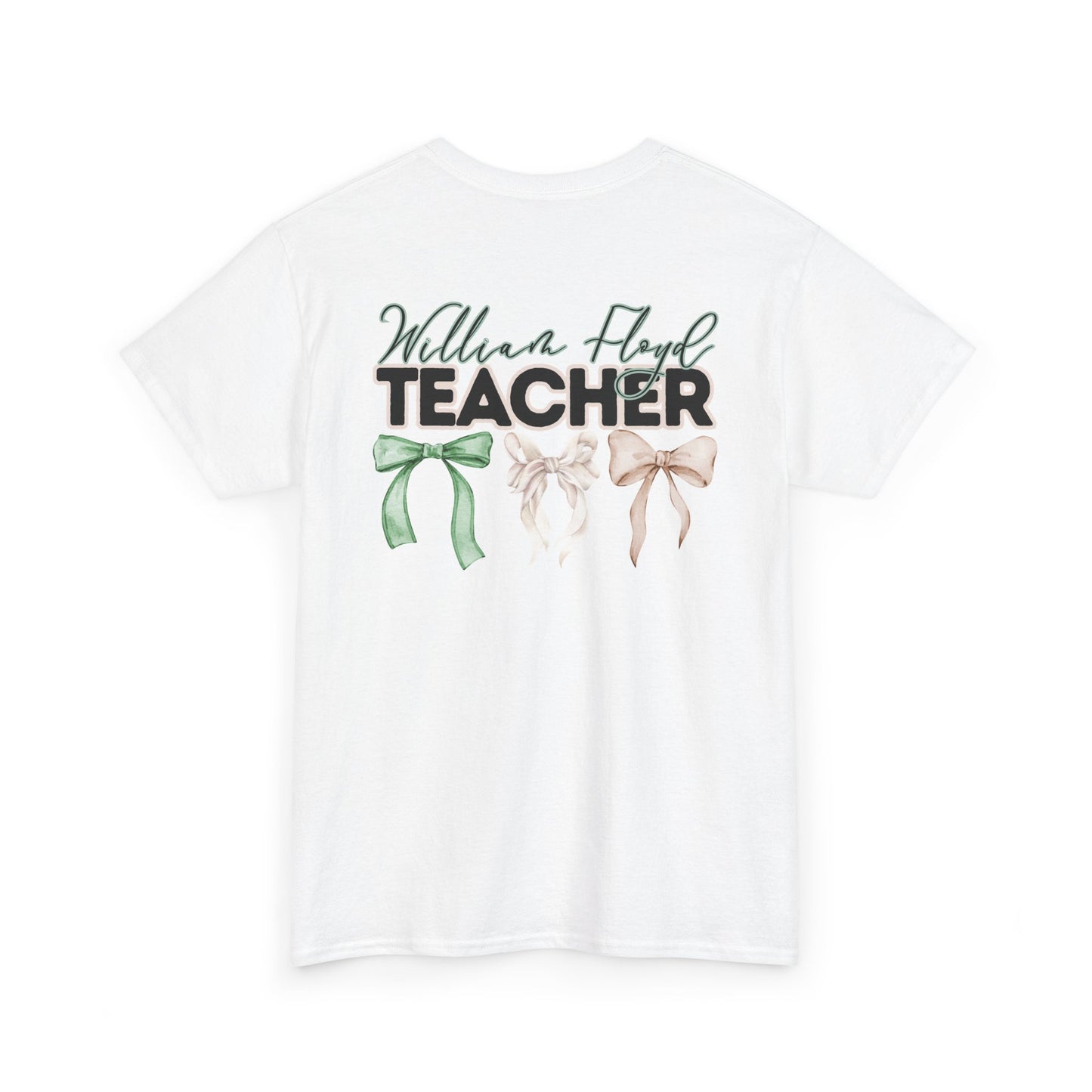 Floyd Strong Teacher and Bows- Unisex Heavy Cotton Tee with Bow Design