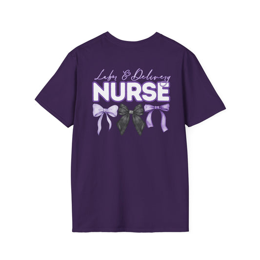 L&D Nurse Appreciation T-Shirt with Bows - Softstyle Unisex Tee- Healthcare