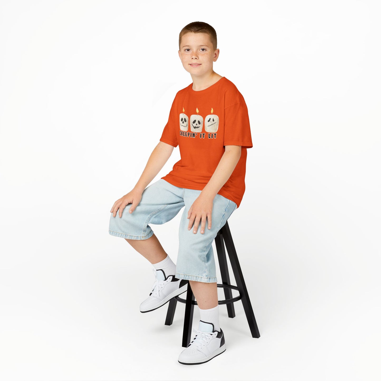 Creepin' It Lit Kids Tee, Halloween Shirt for Kids