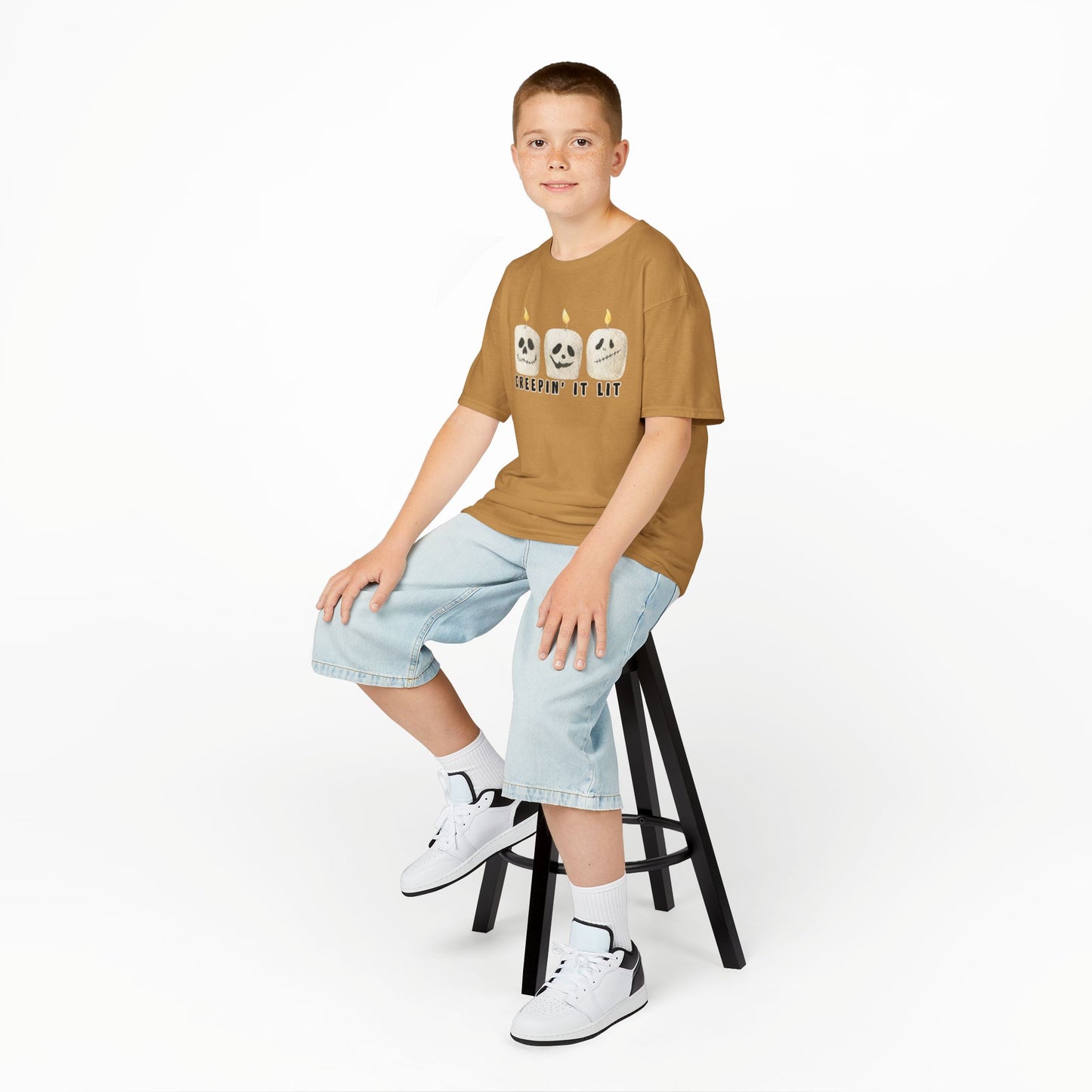 Creepin' It Lit Kids Tee, Halloween Shirt for Kids
