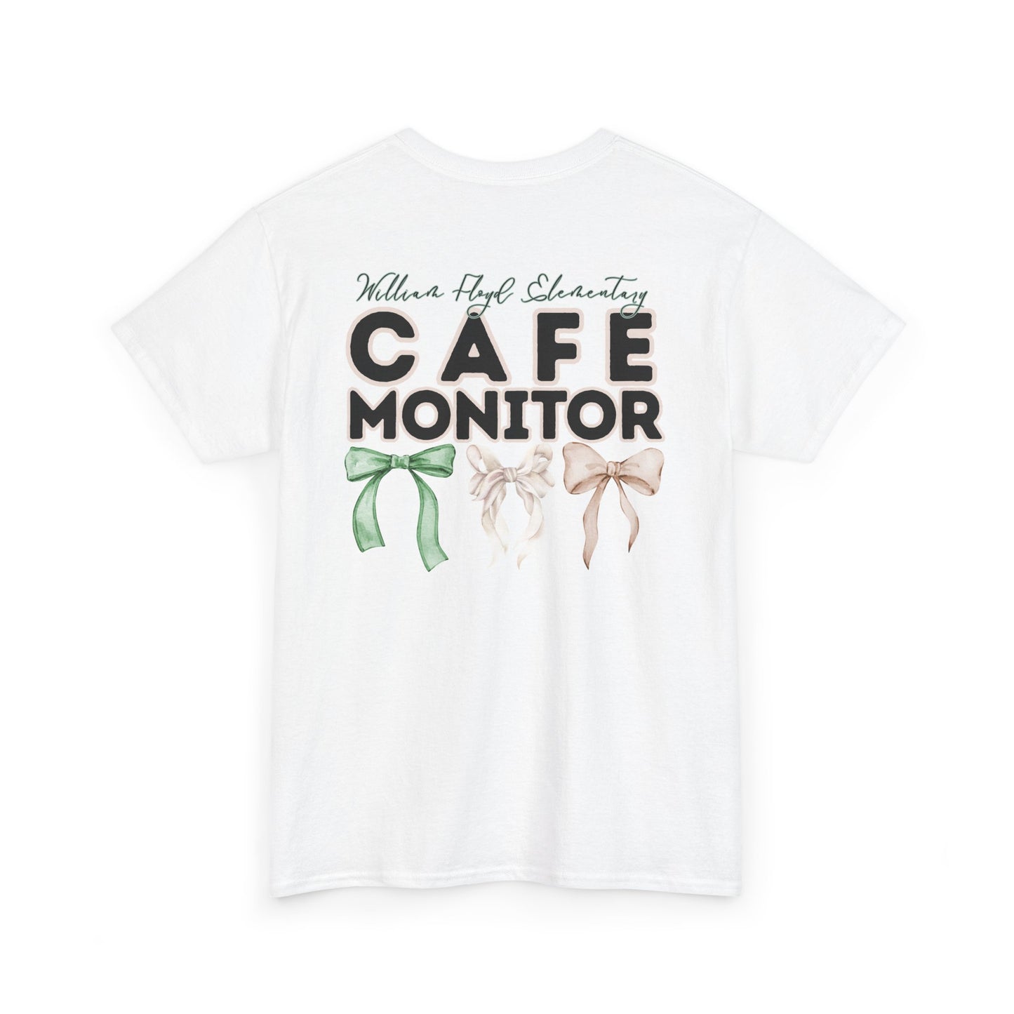 WFE Cafe Monitor and Bows- Unisex Heavy Cotton Tee with Bow Design