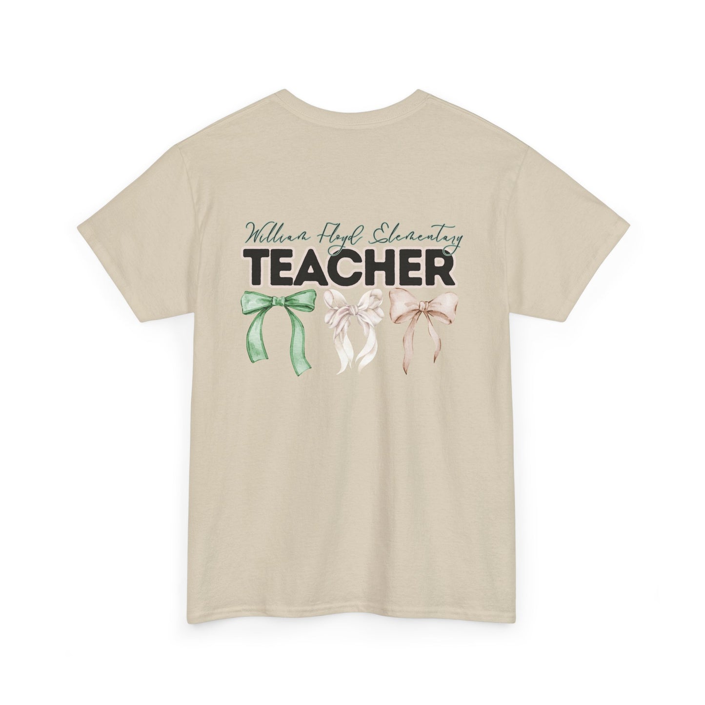 WFE Teacher and Bows- Unisex Heavy Cotton Tee with Bow Design
