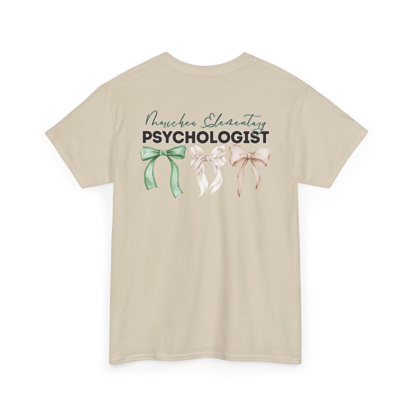 Moriches Psychologist and Bows- Unisex Heavy Cotton Tee with Bow Design