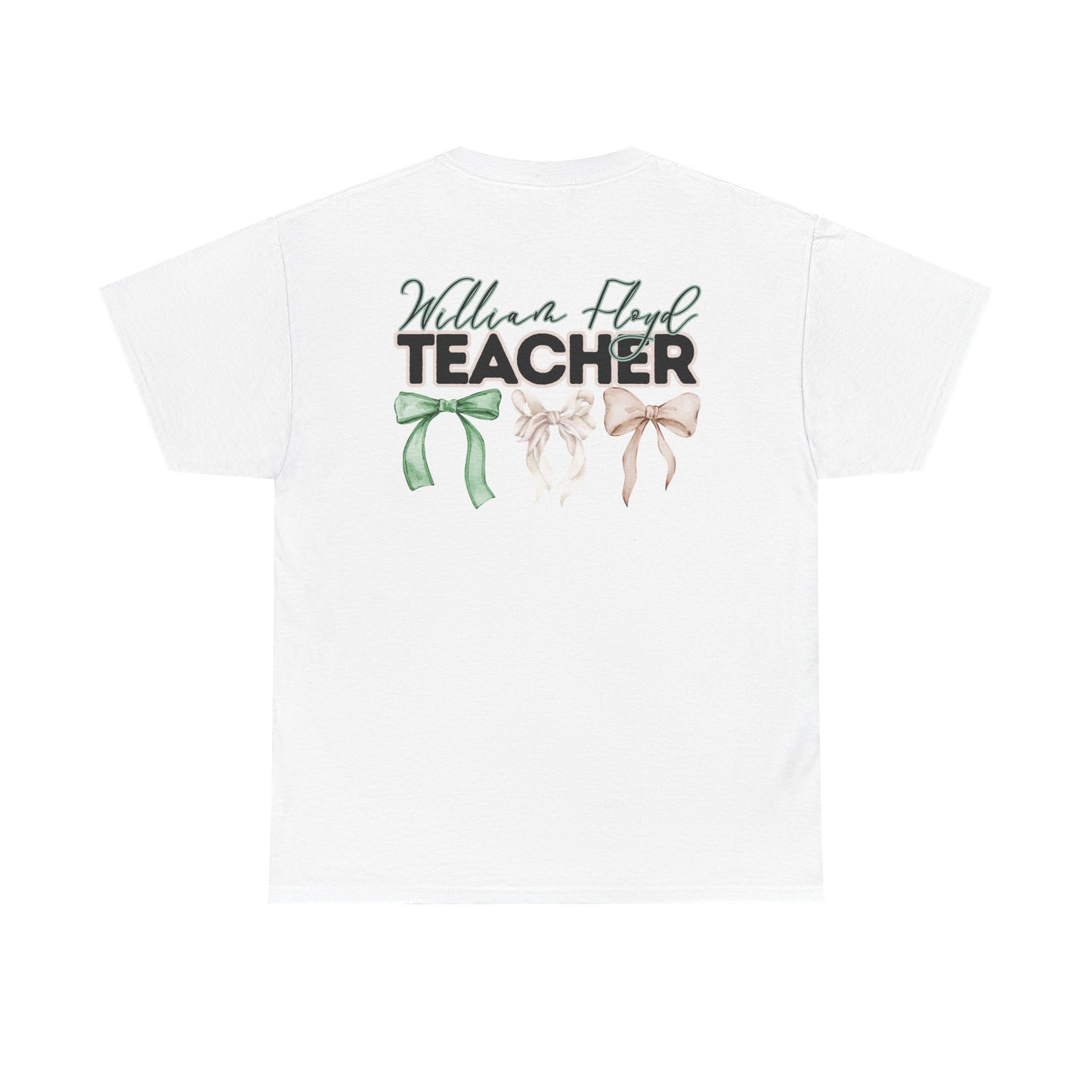 Floyd Strong Teacher and Bows- Unisex Heavy Cotton Tee with Bow Design