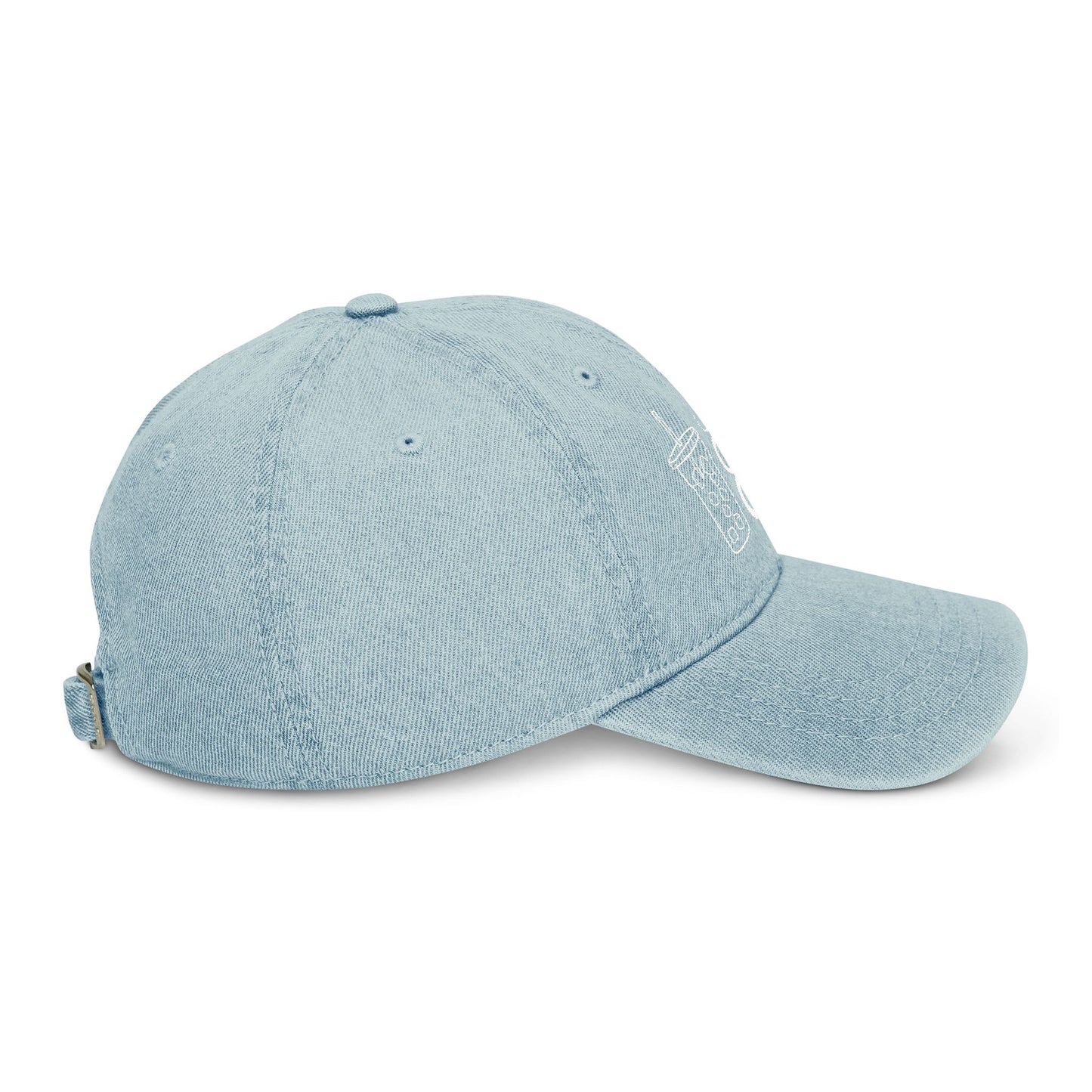 Iced Coffee Club Denim Hat, Embroidered Cap, Perfect Gift for Coffee Lovers
