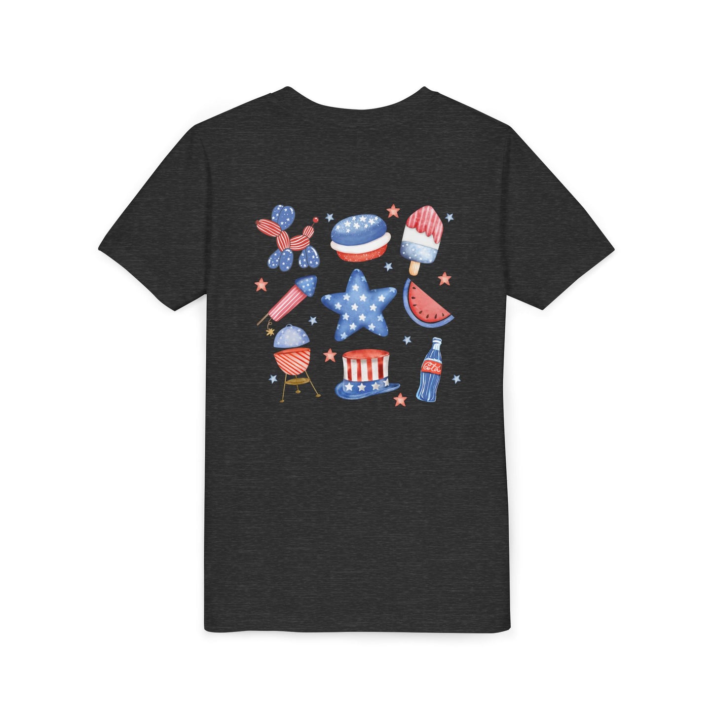 Stars, Stripes & Snacks Youth Tee for Kids, USA - Kids Short Sleeve Shirt, Holiday Mini