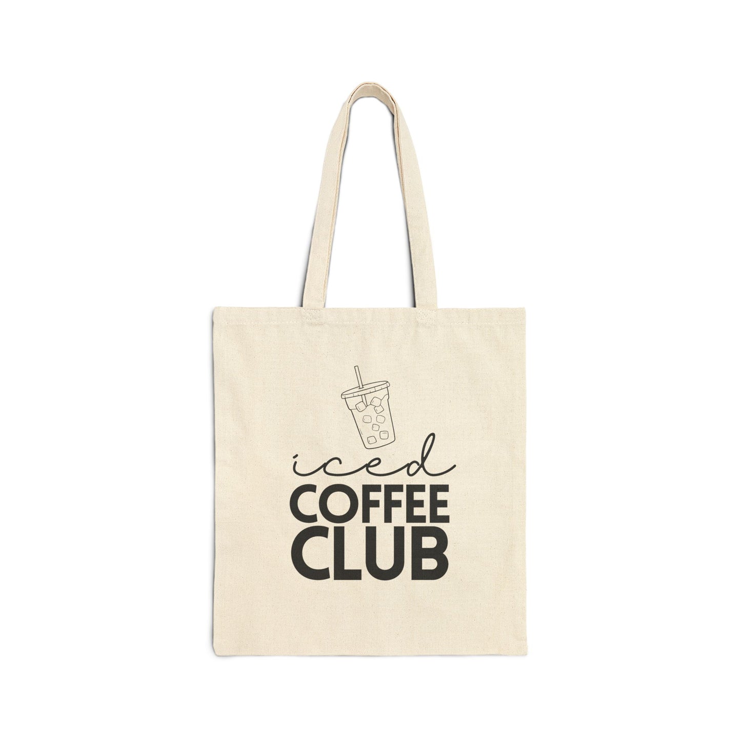 Iced Coffee Club Cotton Canvas Tote Bag - Stylish & Eco-Friendly Shopper