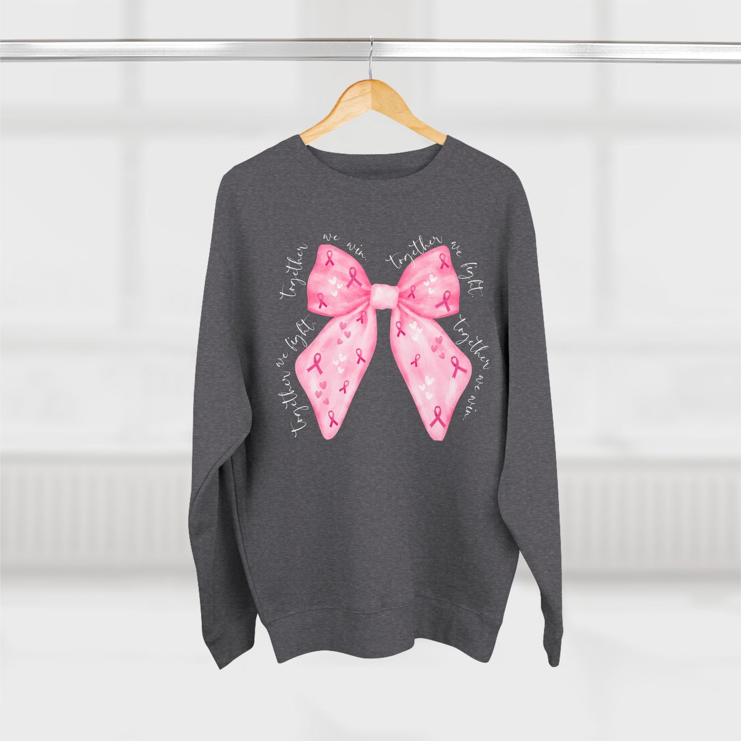 Breast Cancer Bow- Awareness Unisex Crewneck Sweatshirt