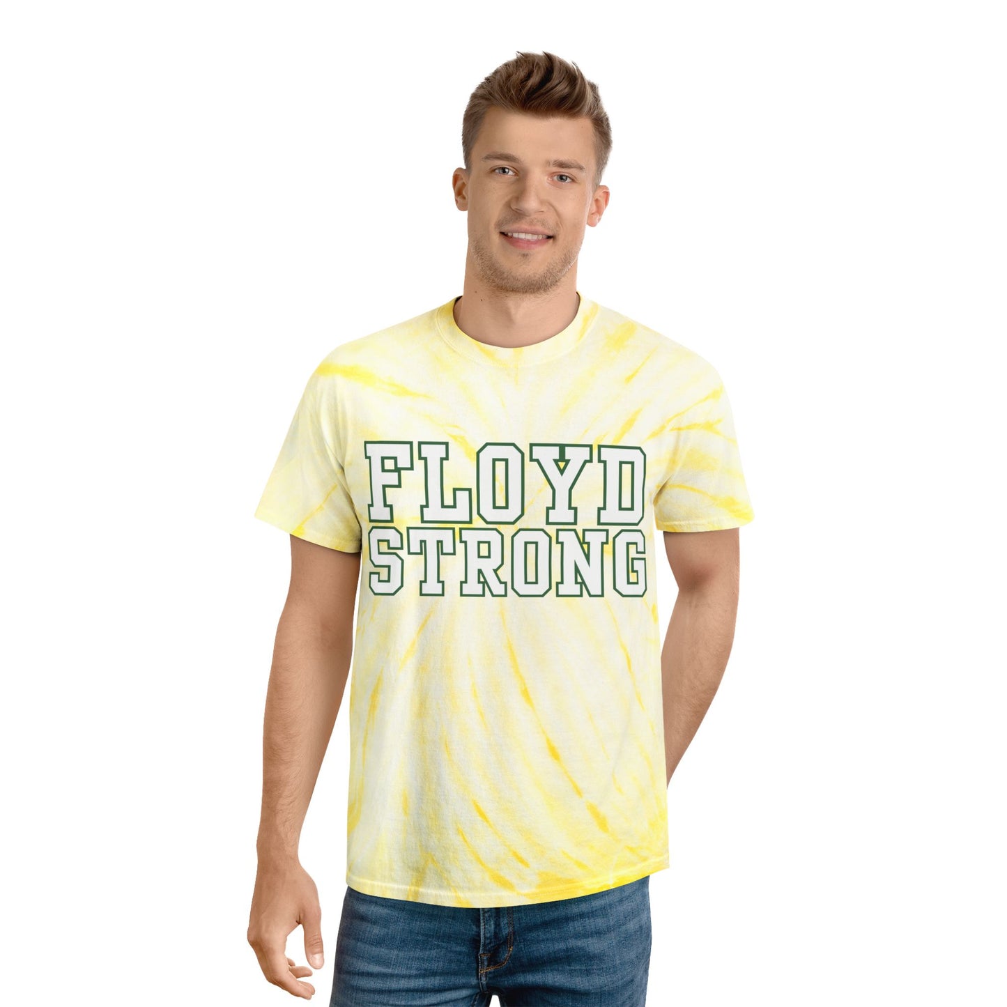 Floyd Strong Tie-Dye Tee - Bright Yellow Cyclone T-Shirt for Positive Vibes