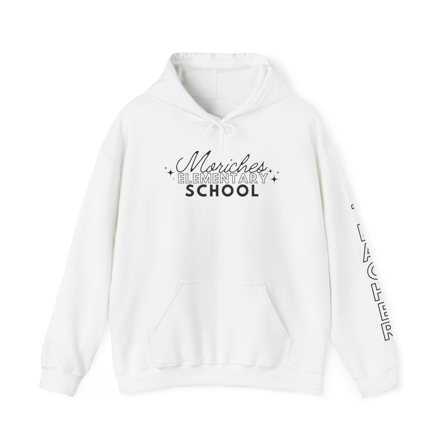Moriches Teacher Simple Design Hoodie w/ Teacher on Sleeve - Cozy Unisex Sweatshirt