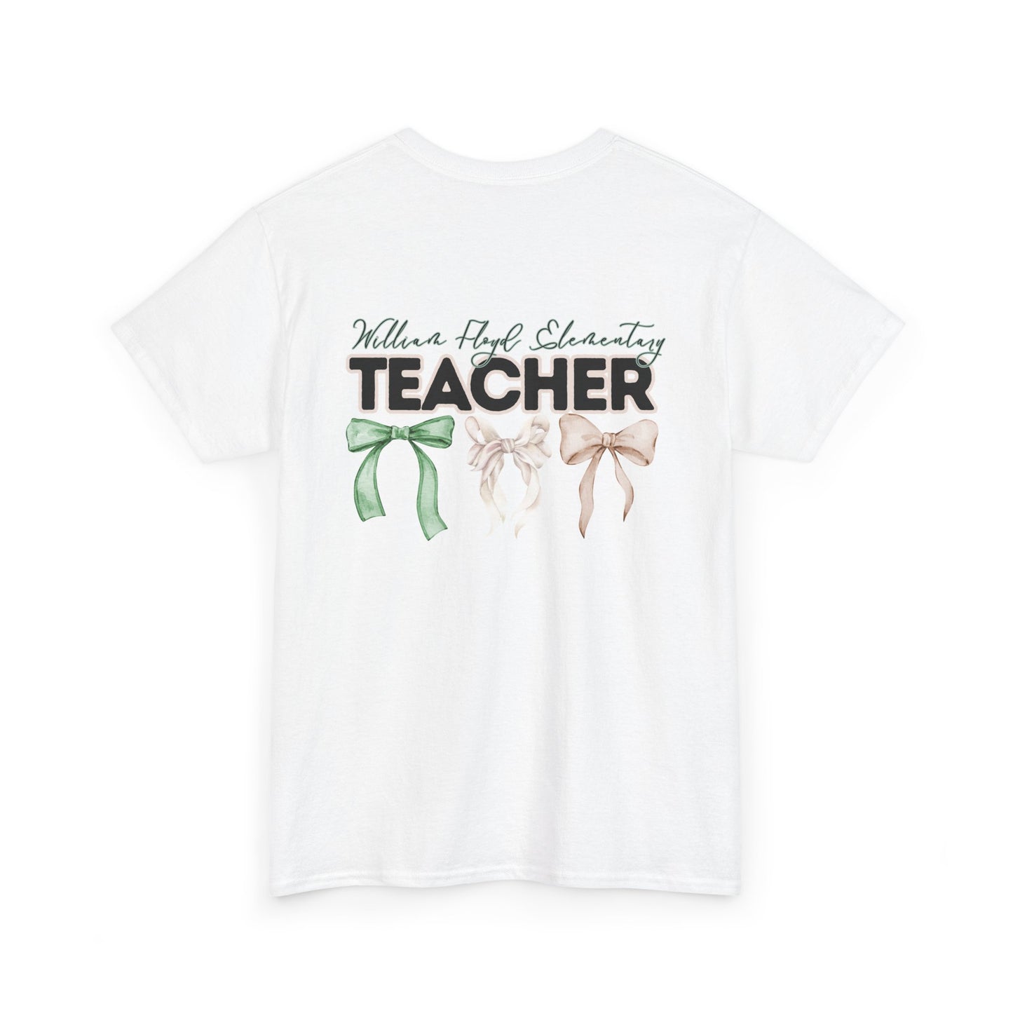WFE Teacher and Bows- Unisex Heavy Cotton Tee with Bow Design