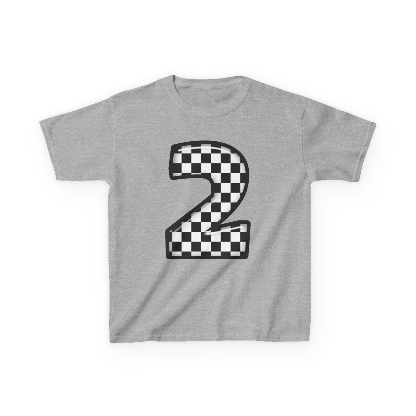 Mini-Checkered Number 2 Tee - Perfect for Birthdays and Celebrations