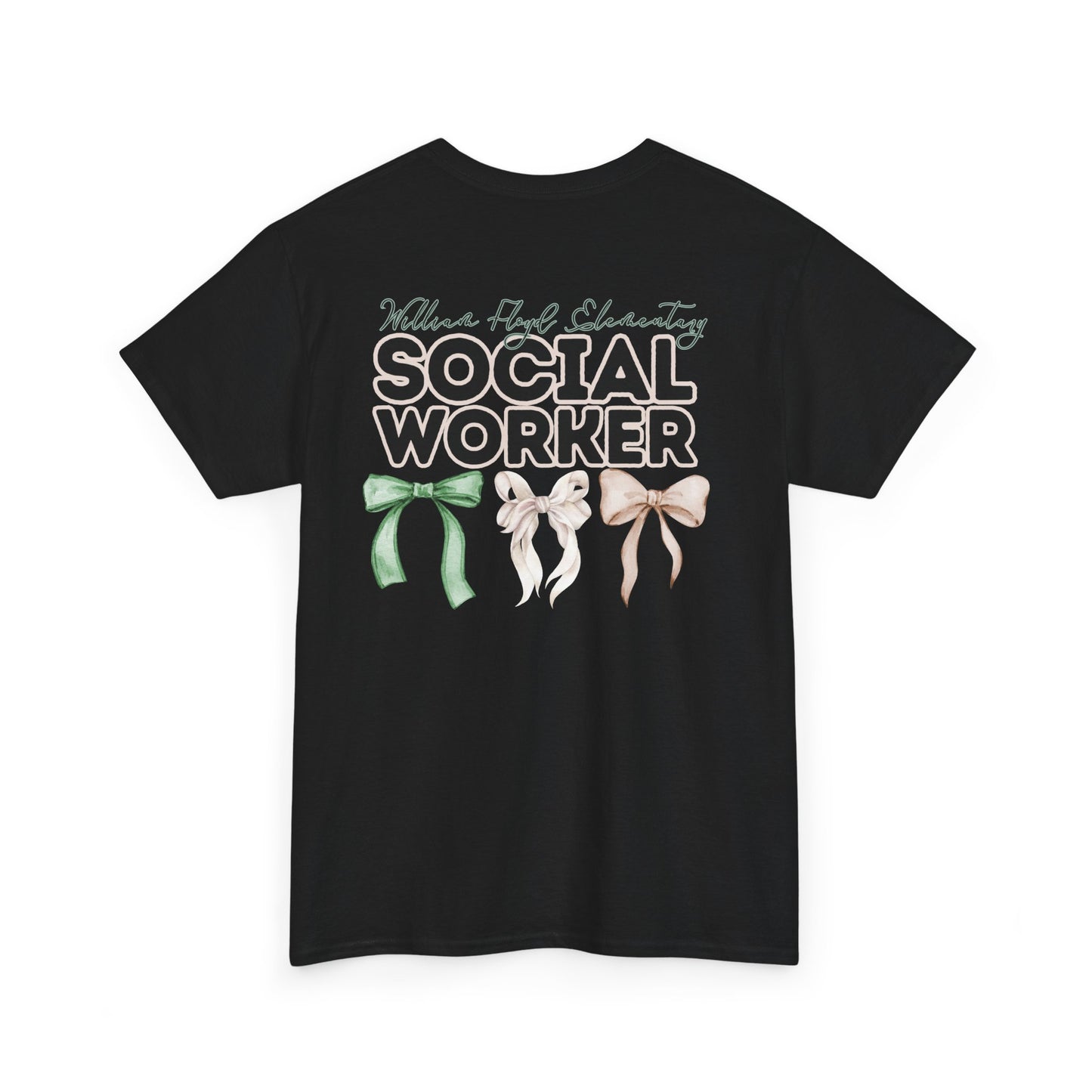 WFE Social Worker and Bows- Unisex Heavy Cotton Tee with Bow Design