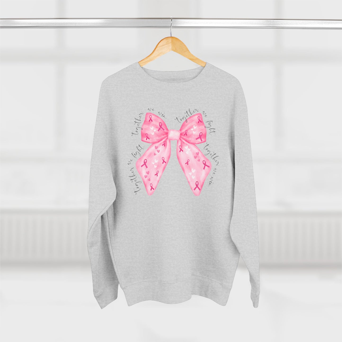 Breast Cancer Bow- Awareness Unisex Crewneck Sweatshirt