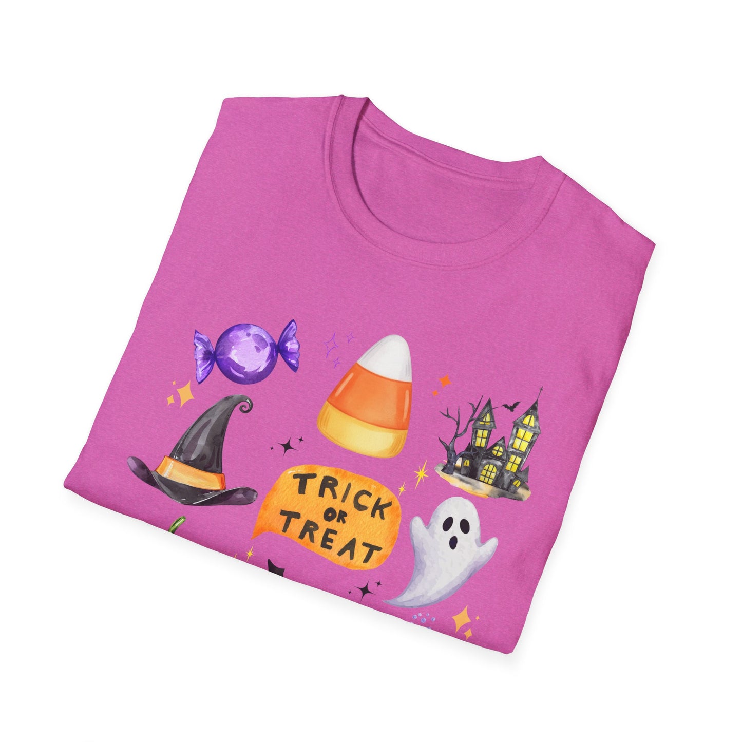 Halloween- Trick or Treat Themed T-Shirt- Unisex Softstlye