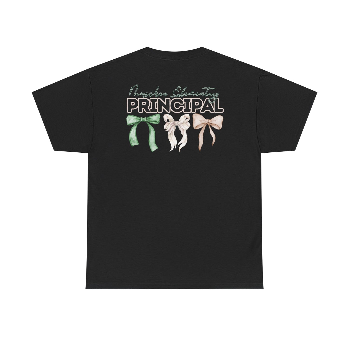 Moriches Principal and Bows- Unisex Heavy Cotton Tee with Bow Design