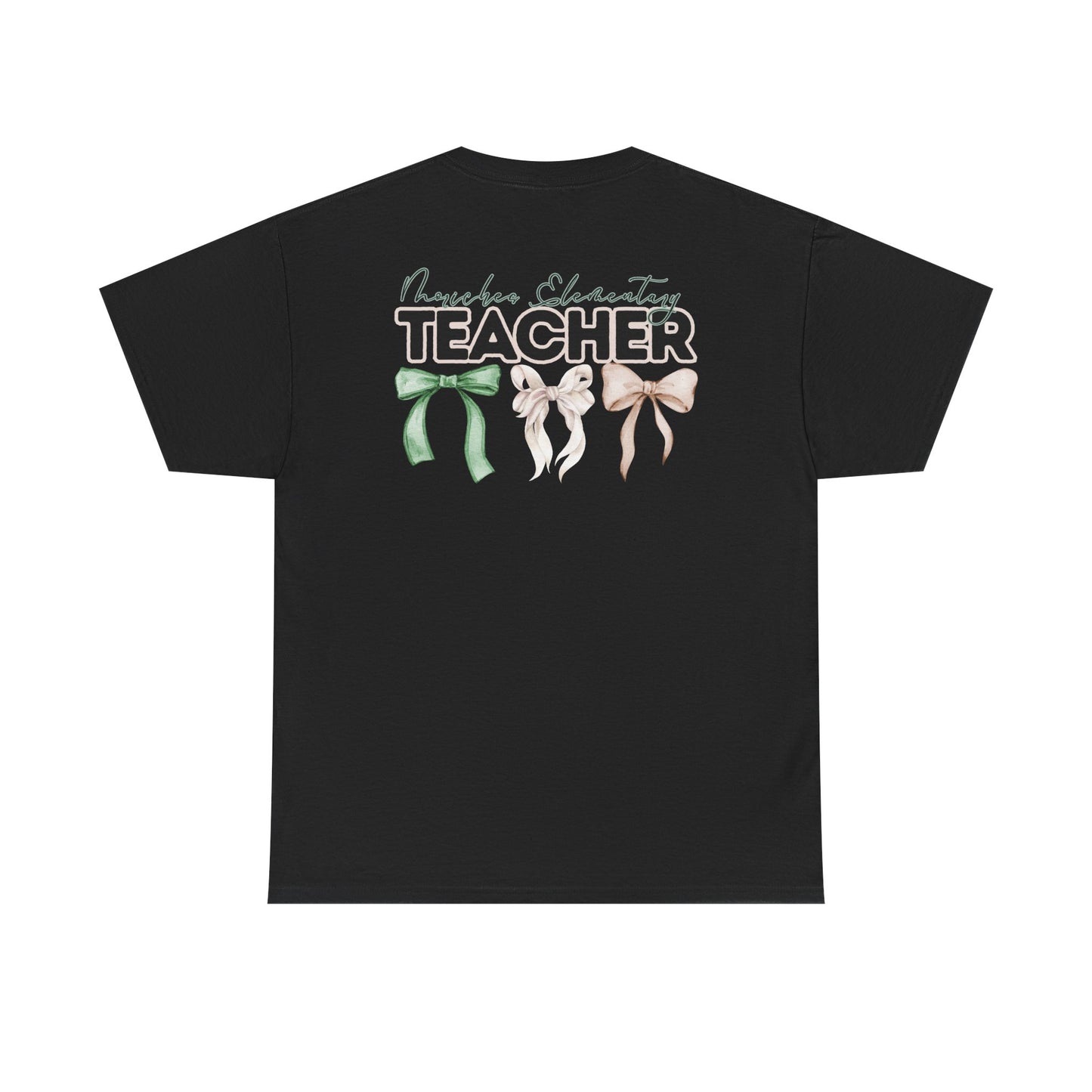 Moriches Teacher and Bows- Unisex Heavy Cotton Tee with Bow Design