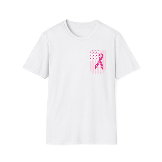 Breast Cancer Flag Awareness Tee, Unisex Softstyle T-Shirt