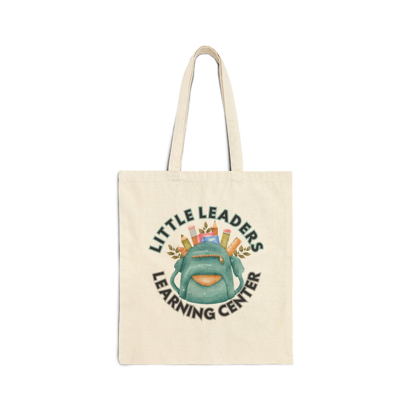 Little Leaders w/ Backpack Design Cotton Canvas Tote Bag